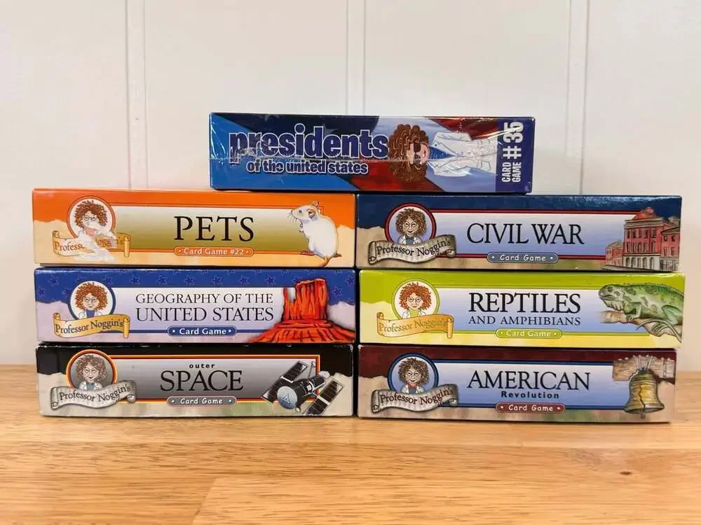 Professor Noggin Educational Card Games Lot of 7 Titles (1 Sealed)